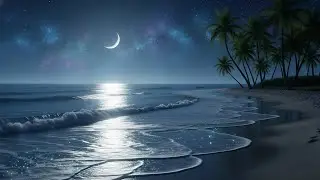 Moonlit Ocean Waves at Night | Deep Relaxation, Stress Relief and Peaceful Sleep Ambience