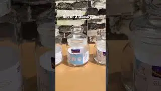 ✨Organize in style! Set of 3 clear glass jars #kitchenstorage #glassjars #heavenofhomes