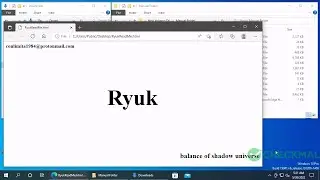AppCheck Anti-Ransomware : Ryuk Ransomware (.RYK / RyukReadMe.html / Version conlimita1984)