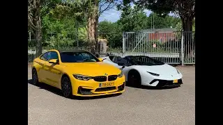 Speed Yellow BMW M4 & White Lamborghini Performante