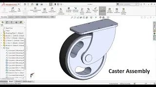 Solidworks assembly tutorials | Model Caster Assembly in solidworks