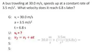 Kinematic Equation Examples 2016