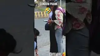 #prank on cute girl#condom prank#very funny #fun video#cute girl prank