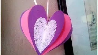 How to make a 3D Paper Heart Valentine's Day Craft