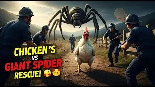 Heart Animal Rescue Story &ndash; Saving a Chicken From a Giant Spider on the Farm 🐔🕷️