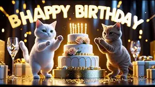Happy Happy Birthday Song 🎬🎂 | Cinematic Party Dance With Cute 3D Cats
