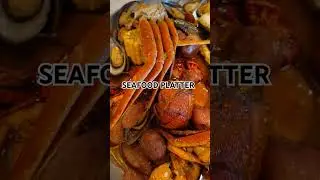 THIS SEAFOOD PLATTER IS SO GOOD AND ITS A LOT #seafood #seafoodplatter #food #shorts #yumny #foodie