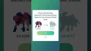 Max Zamazenta transforms into Crowned Shield Zamazenta in Pokemon Go | Pok&eacute;mon Go #pokemongo #shorts