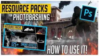 PHOTOBASHING Concept Art TUTORIAL: How to use SMOKE Effects Overlay Resource Pack in Photoshop