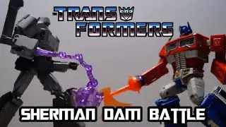 Transformers G1 Stop Motion: Optimus prime vs Megatron, Sherman Dam Battle