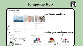 Language Hub | Notion Template - Track your Vocabulary