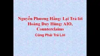 Nguyễn Phương Hằng: Lại Trả lời Ho&agrave;ng Duy H&ugrave;ng: AIO, Counterclaims