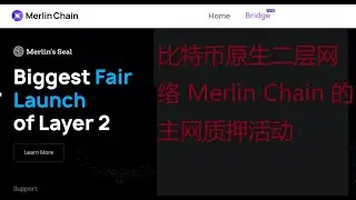 比特币原生二层网络 Merlin Chain 的主网质押活动2024年2月9日