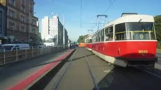 Prague Tram : Street Views from the Window [4K]