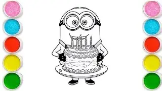 Super minions drawing for kids, let's draw, painting and Coloring drawing for kids and toddlers 🚸🎨🎭