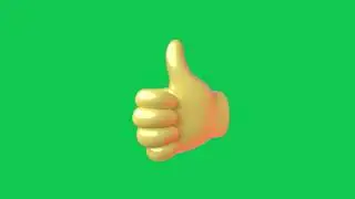 Animated Thumbs Up 👍- Like Emoji - Green Screen Video For Video Editing - Animated GIF