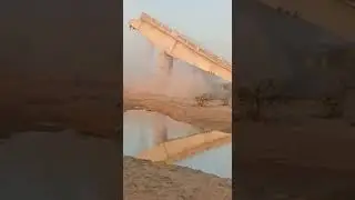 Major accident happened while breaking bridge in Gujarat. JCB machine collapsed