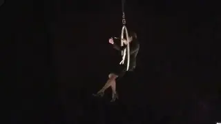 Typically English comedy aerial hoop act
