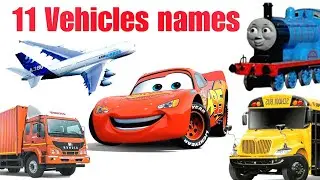 11 Vehicles Name for Kids Learn Transport Vehicles with Pictures, Sounds & English Hindi Names
