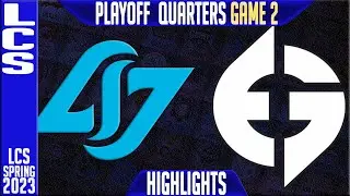 CLG vs EG Highlights Game 2 | LCS Spring 2023 Playoffs Quarterfinal | CLG vs Evil Geniuses G2
