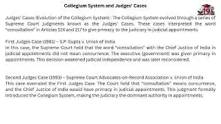 Collegium System and Judges&rsquo; Cases