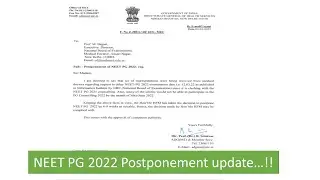 NEET PG 2022 Postponement update: Directions by health Ministry..!!