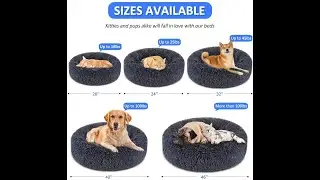 FOCUSPET Dog Bed Cat Bed Donut, 32 inches Pet Bed Faux Fur Cuddler Round Comfortable
