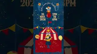 Circus Birthday Party E-Invite Video | Digital Kids Birthday Invitation #09E