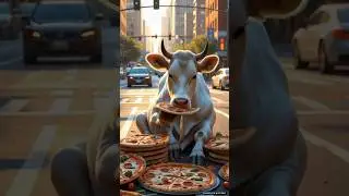 Cow's stomach got upset after eating pizza and the rescue team saved the cow 🥹 #cow #pizza #chicken