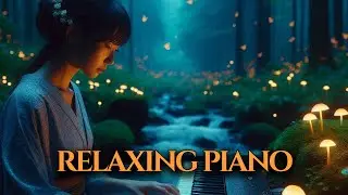 Whispers of Tranquility: A Japanese Woman's Soulful Piano Melodies in a Serene Natural Landscape