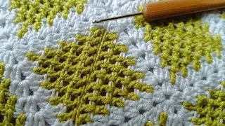 Jacquard Crochet Pattern With Openwork In A Square Style - it looks fantastic!
