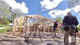 Two Bay Oak Frame Garage Install #oakframing #onthetools #carpenter