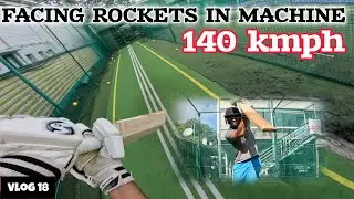 How to play bowling machine || Facing 140kmph in bowling machine 💥🚀 #gopro#cricket