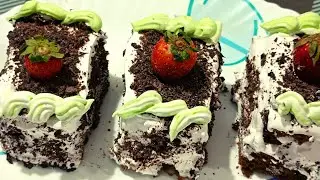 बेकरी सी ब्लैक फॉरेस्ट पेस्ट्री बिना अंडा,ओवन | No Egg, No Oven | Black Forest Pastry Cake