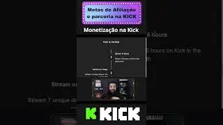 [LEIA DESCRI&Ccedil;&Atilde;O] Como virar AFILIADO na Kick (Metas Afiliado e Parceiro Kick.com)