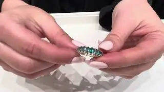 London Blue Topaz Eternity Ring in 14K Yellow Gold