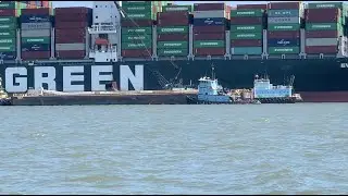 Dredging Begins to Refloat the Container Ship Stuck in the Bay