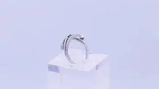 Fancy Kite Design 18K White Gold Diamond Prong Set Ring