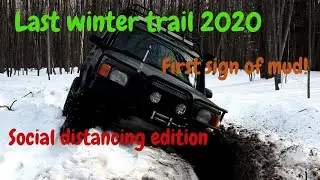 Social distancing with Land Rovers and our daughters ! Last winter trail and first mud of 2020!