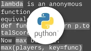 python max function using 'key' and lambda expression