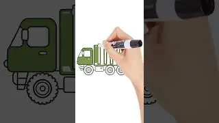 Garbage Truck | ごみ収集車 | 쓰레기 차 #shorts #Short #art #draw #drawing #truck