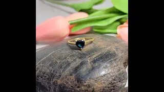 Blue Heart Shaped Quartz Gold Ring