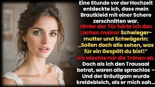 1 Std. vor der Hochzeit zerschnitten Schwiegermutter & Schwägerin mein Kleid; „Bettlerin!“