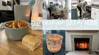 Cozy January Winter Day at Home | Cleaning | Home Decor Talk | House Tidy | Cooking Beef Stew