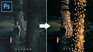 How To Make String Lights in Photoshop |Photoshop Tutorial | Glowing Effect ( Easy )