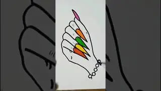 Satisfying nail color filling #art #shorts