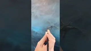 Fantasy castle acrylic painting #oceanart #acrylicscenery #fantasyart