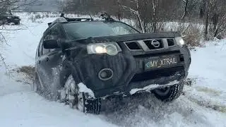 X-Trail на бездорожье. Много снега на веревочке. Маршрут 