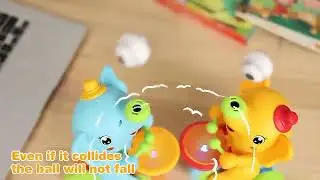 Elephant Blowing Ball, Children's Drum Elephant Floating Ball Toy with LED Lights & Sounds