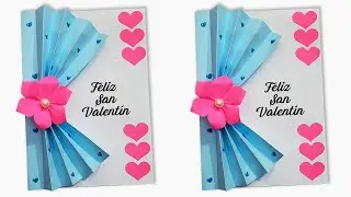 ✨Tarjeta creativa para San Valentín ✨ Lovely card for Valentine's Day 🌺 Beautiful and easy to make 💌